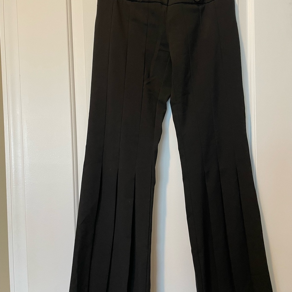 Lvl x Bell Bottom Black Pleated Dress Pants S (2)